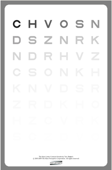 Low Vision Test Charts